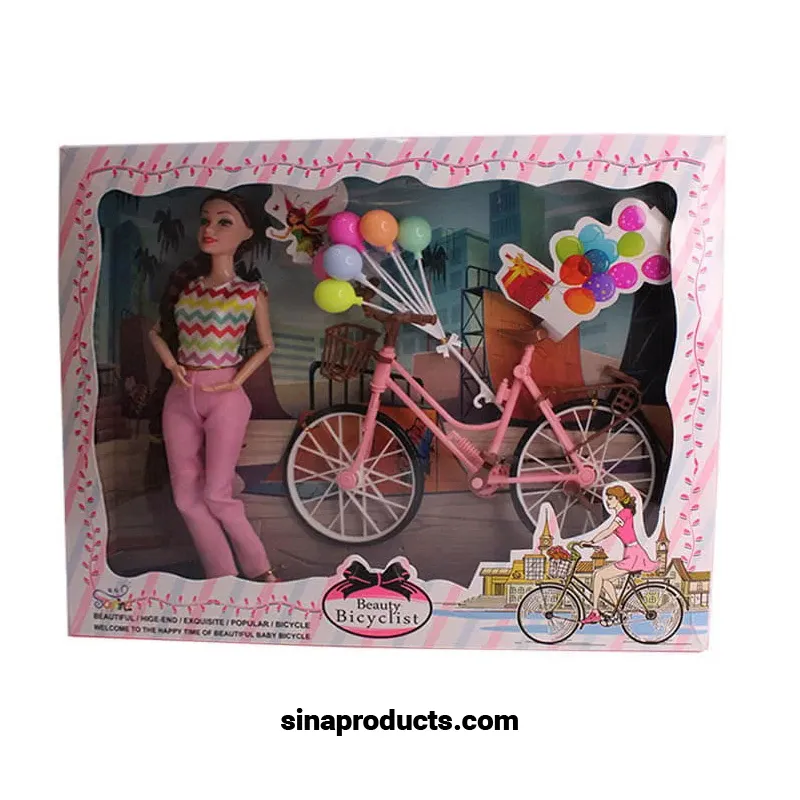عروسک باربی با دوچرخه و بادکنک آیتم 1025