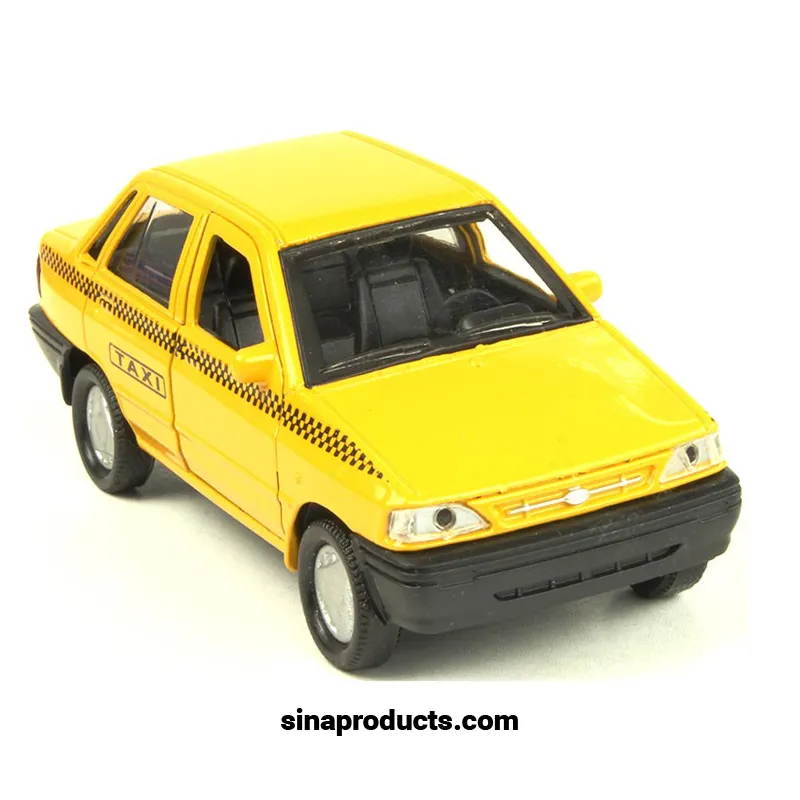 ماکت فلزی ماشین تاکسی مدل پراید با رنگ زرد